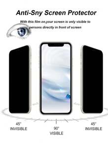 1pc Anti-Spy Tempered Glass Screen Protector, Privacy Protection, Compatible With Apple 11/12/13/14/15/16 Pro Max Gift For Birthday, Family, Friends Phone Screen Protector, Phone Accessories