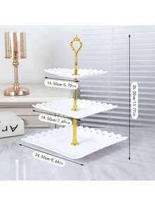 1pc/6pcs Plastic Cake Display Stand Cupcake Holder, Birthday Party Decor Gift Cake Stand - Multicolor - View 11