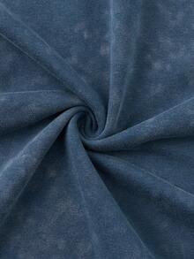 Shwiy 男士休闲巴西印花水洗复古效果黑色极简字母图案无袖背心，适合日常穿着，可作为男友礼物 - 藍色 - 查看 8