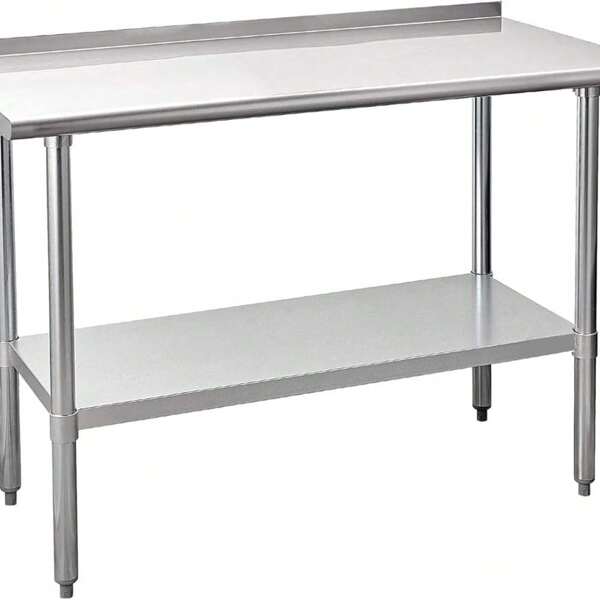 Danolapsi Stainless Steel Table For Prep & Work,Metal Commercial Kitchen Worktable For Restaurant Home Outdoor,24x32x34 Inch Heavy Duty Stainless Steel Table With Backsplash & Undershelf