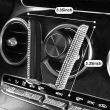 Conjunto de 4 Peças de Acessórios de Carro com Diamantes, Volante de Carro com Diamantes, Suporte de Telefone com Diamantes, Conjunto de Acessórios Internos de Válvula de Corrida com Diamantes, Conjunto de Acessórios de Carro Cintilantes com Diamantes