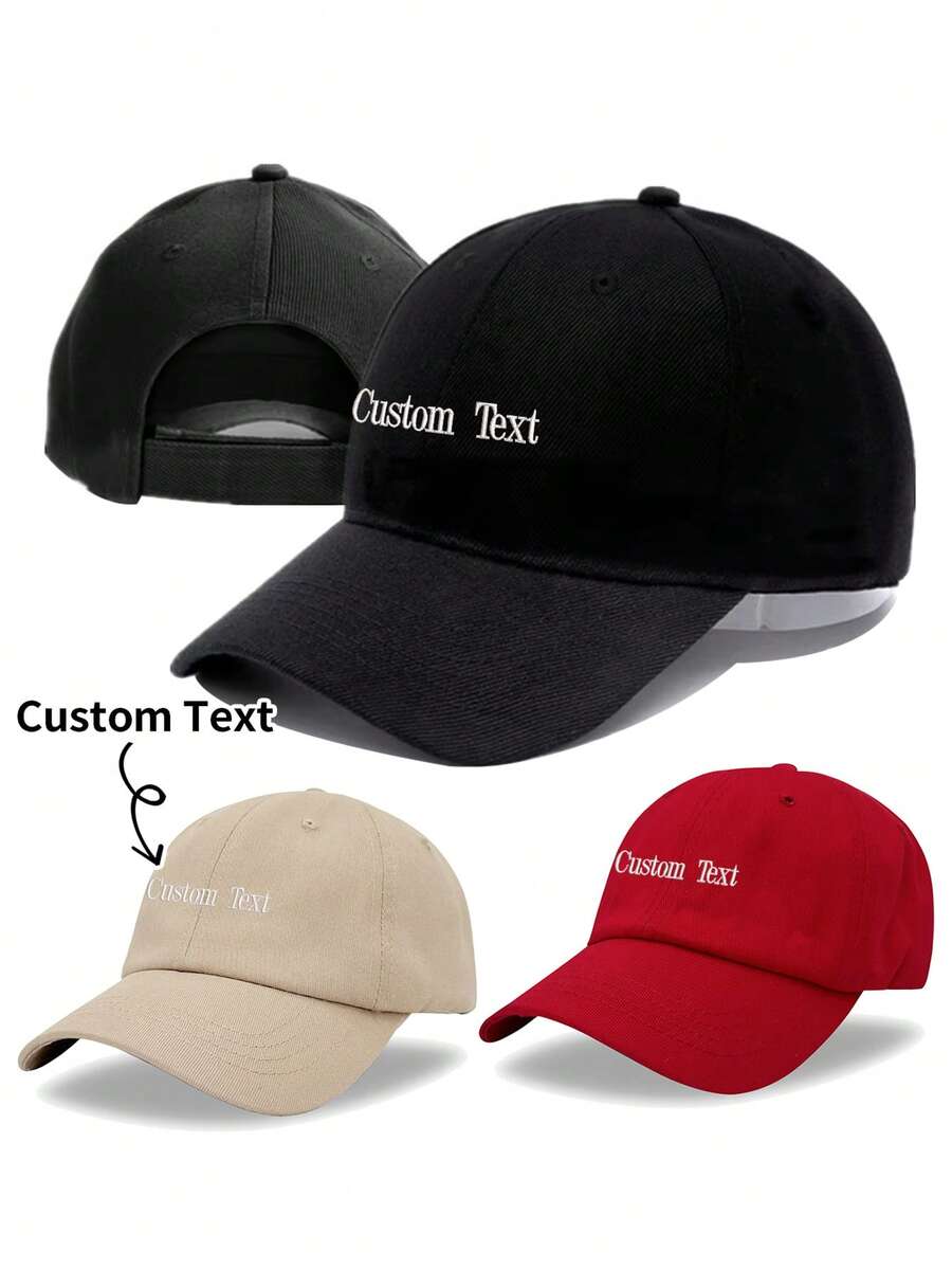 1pc Custom Text Embroidered Hat, Personalized Cap, Vintage Baseball Hat, Gift For New Dad Mom, Gift For Bride, Bachelorette, Fathers Day Gift - Multicolor - View 1