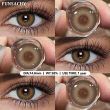 FUNSACHY Brown 2 Pieces/Pair Of Contact Lenses 14.0mm Annual Use Eye Makeup Soft Lenses DAGAMI Series Contact Lenses - Yearly Disposable - View 14