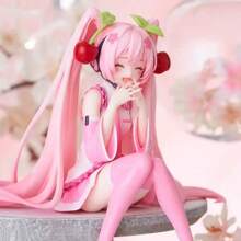 Nuove figure anime MlKU in PVC con abito rosa, modello, giocattoli d'azione, decorazione di fiori di ciliegio rosa, da collezione, regali per i fan
