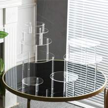 Acrylic Cake Stands, Round Cupcake Holder For Dessert Table, Party Display Stand Serving Platter For Weddings, Birthday, Bachelor Parties, Candy Bar, Pizza Risers Stand Dessert Table Display Set For BabyShower Tea Party, Buffet Risers For Display For Food