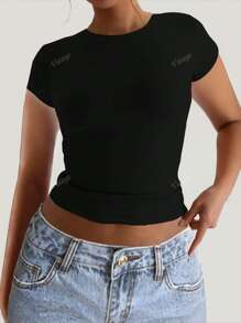 Top maglia attillato e sexy senza schienale da donna per l'estate