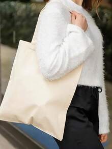 简约自然空白手提帆布袋，可用于绘画、缝纫、贴纸、DIY，也可作为野餐收纳袋、日常考勤手提袋、礼品袋、礼品包装艺术项目使用，适合缝纫爱好者，结构坚固。