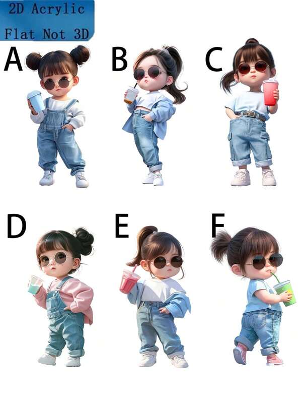 1pc Cute 2D Acrylic Girl Keychain, New Style, Charming Keychain Accessory, Suitable For Bags And Wallets Car Keychain.Waterproof, Scratch Resistant, Burr Free, Clean Trimming[The Product Needs To Be Installed Manually.] Backpack For School Cartoon