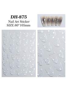 1pc French Star River Nail Stickers Flat Versatile Hot Gold And Silver Star French Nail Stickers, Handmade Nail Decoration, Nail Products, Suitable For/Home/Salon/Company/Mall Nails - Multicolor - View 18