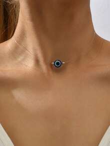 Fashionable Versatile Simple An Invisible Devil's Eye Necklace - Multicolor - View 1