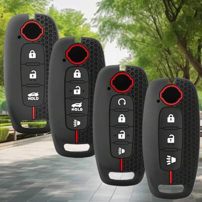Estuche de silicona de lujo para llaves de coche, compatible con modelos seleccionados de Nissan, incluye Lianti, Altima, Rogue, Qashqai - Anti-F