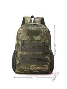 peach tree 1pc Camouflage Backpack, Men's Fashion Green Pattern, Large Capacity Zipper Closure Adjustable Strap, Suitable For Winter Travel Storage Bag Holiday - Multicolor - View 3