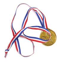 5 piezas/1 pieza Medallas con colgante chapado en oro, medallas de premio para eventos deportivos, recuerdos de fiesta