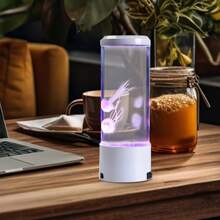 1 Peça Lâmpada de Lava em Forma de Água-Viva com LED, Luz de Humor do Oceano que Muda de 7 Cores, Ideal para Sala de Estar, Quarto, Criado-Mudo, Escritório, Decoração de Mesa e Presente para Feriados/Aniversários