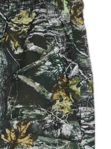Yemwry Pantalones largos casuales con cordón y estampado de camuflaje para hombre, que combina elementos naturales, con diseño ajustable de cordón, adecuado para el transporte diario o actividades al aire libre, mostrando un estilo único