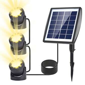 Solar Pond Lights Submersible, 3 In 1 Underwater Pond Lights, Outdoor Waterproof Warm White LED Landscape Spotlights For Fish Tank Aquarium Pool Fountain Waterfall Garden Yard Decor(Warm White)