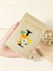 1 件 A-Z 26 个字母时尚字母印花时尚勃艮第护照夹，高品质 PU 皮革护照钱包，带卡槽，可放置信用卡、登机牌和身份证，紧凑型旅行必需品整理器 - 酒紅色 - 查看 18