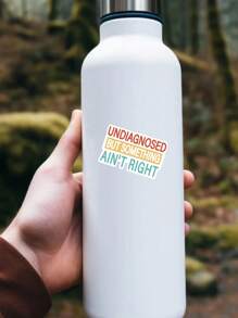 1/3pcs "UNDIAGNOSED BUT SOMETHING AIN'T RIGHT" Humorous Stickers, Suitable For Laptop, Water Bottle, Journal, Skins, Guitars, Helmets, Office Supplies, School, Skateboards, Luggage, Water Bottle, And Other Fun Mental Health Decal