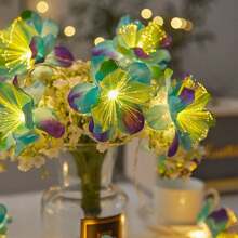 1 Peça Luz de Corda em Forma de Flor de Jasmim LED, Iluminação Decorativa para Casamento, Festa de Feriado, Decoração Doméstica