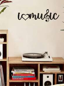 CIF BUY 1pc "I Love Music"Perfect For Bedrooms, Living Rooms, Or Bathrooms, This Modern Home Decor Piece Adds Stylish Elegance To Any Space. Crafted From Premium, It Features Waterproof And Rust-Resistant Properties Room Decor Bedroom Decor Wall Decor