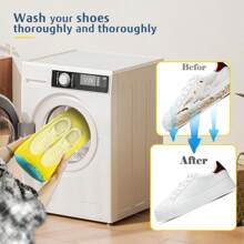 Shoes Multi-Functional Washing Bag,Shoe Washing Machine Bag ,Laundry Shoe Bag For Washer And Dryer - Reusable Sneaker Washing Bag With Extra Strength & Secure Zipper For All Shoes Types ,Protects & Cleans Shoes For Sneaker Tennis Shoes Unstain Cleaner Kit