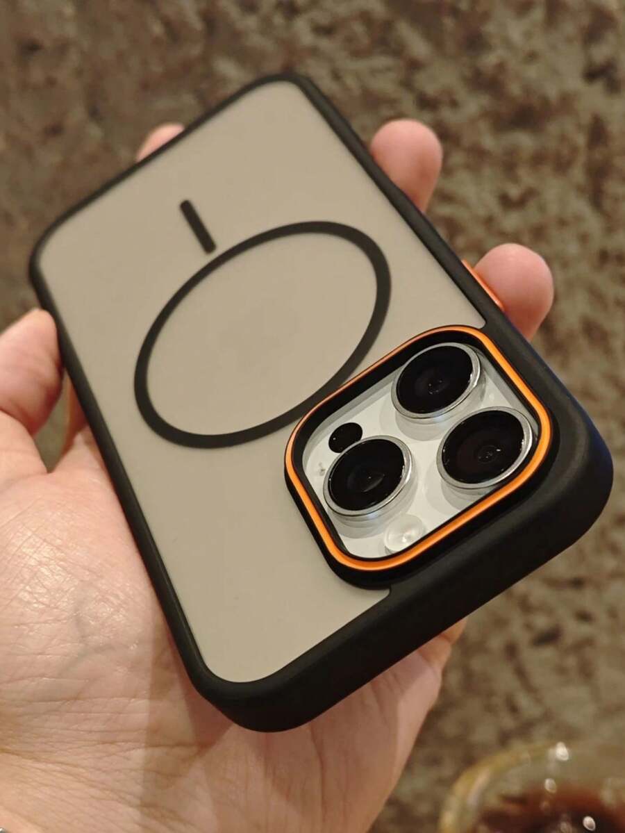 Luxury Transparent Matte Magnetic Case Compatible With IPhone 17 ProMax 17Pro 17Air 17 16 15 14 Plus 13 12 11 Pro Max Color Bumper Shockproof Magnet Wireless Charge Cover - Black - View 1