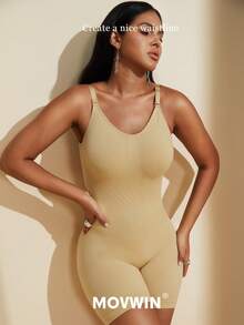 1pc Women Seamless Backless Lift Tummy Control Bodysuit - Apricot - View 8