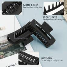 8 Pieces Of Women's Hair Accessories, Large - Sized Black Hairpins For Summer, 4.33 - Inch Non - Slip Hair Claws, Essential Accessories For Beach Vacations. Claw Clips Hair Clips Hair Jaw Clip Hair Clamps Hair Clutch Hair Catcher Clip