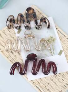 3 piezas/1 pieza Pinzas de pelo elegantes con estampado de leopardo ondulado para mujer, adecuadas para moño, trenzado, peinado diario, citas, vacaciones, fiestas, viajes, pinzas de pelo, agarraderas, sujetadores de pelo, clips de pelo
