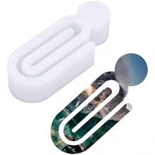 1pc/2pcs Creative New Acrylic Paperclip Bookmark, DIY Notebook File Card Clip, School & Home Supplies - Multicolor - View 1