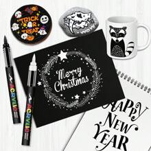 Marcador permanente de pintura acrílica negro y blanco, bolígrafo marcador de pintura acrílica para pintar piedras, madera, metal, piedra, cerámica, vidrio, grafiti, papel, pintura