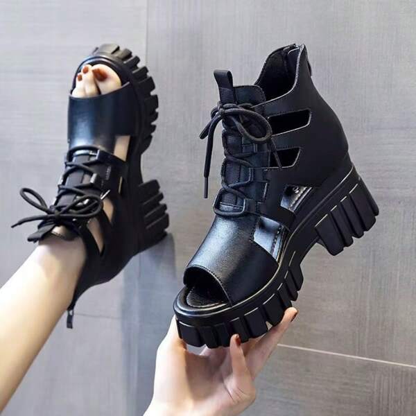 Women's Roman Sandals 2025 New Arrival Summer Multi-Purpose Fish Mouth High Heels Platform Thick Sole Height Increase Wedge Heels Fashion Sandals