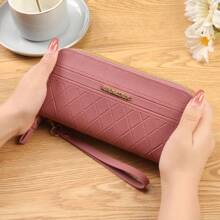 New Style Women Long Wallet, Fashion Clutch Hand Bag, Double-Zipper Cell Phone Purse With Large Capacity & Multiple Card Slots, Suitable For Daily Use, Shopping, Office, Outings, Mother's Day/Birthday Gift