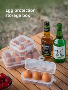 1pc 3/4/8 Slots Egg Holder, Shock-Proof Kitchen Container Box, Egg Storage Box, Suitable For Picnic And Travel Storage, Easter, Egg Storage Tray - Transparent - View 9