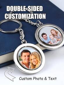 Pendentif rotatif en métal avec chaîne, cadeau personnalisé de la Fête des Mères pour maman, porte-clés personnalisé pour grand-mère, cadeau spécial pour maman