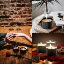 12 Frascos de Vela de Metal com Tampas - Recipientes Pretos de 4 Onças para Fabricação de Velas DIY, Artes, Artesanato, Armazenamento e Presentes de Feriados