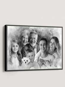 Catygift Pittura personalizzata in acquerello con foto e sfondo combinati, tela avvolta personalizzata, cartellone da parete, regalo artistico carino e pensieroso per la famiglia, multifunzionale, colorato, moderno, personalizzato, unico, regalo ideale per lui, lei, ragazzo, papà, ragazza, mamma, famiglia, amici, tea room, casa, giardino, ufficio, per anniversari, San Valentino, festa della mamma, compleanni, festa del papà, laurea, matrimoni, inaugurazione casa, decorazione per la casa
