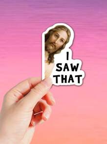 1/3pcs "I SAW THAT" Hippie Decal Stickers, Cartoon Retro Stickers, Decorate Your Laptop, Water Bottle, Journal, Skins, Guitars, Helmets, Office Supplies, School, Skateboards, Luggage, Water Bottle, And Other Funny Aesthetics Decal