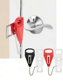Travel Portable Door Lock Extra Lock, Stainless Steel Secure When Traveling And Staying In Hotels, Provide Extra Privacy And Security Portable Door Lock Home Security Door Lock Travel Locks For Additional Privacy Perfect For Traveling Hotel Back To School Travel Accessories Travel Outdoor Gear