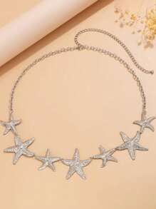1 szt. Ocean Vacation Style Starfish Waist Chain, seksowny plażowy sztuczny perłowy kwiat Body Chain do codziennego noszenia przez kobiety i na wakacje
