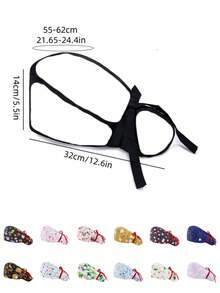 Touca feminina de poliéster com estampa floral, decote em V, antimicrobiana e antipoeira, com cobertura na parte de trás, ideal para enfermeiras, esteticistas e profissionais de limpeza em instituições médicas (1 unidade). - Multicolorido - Ver 2