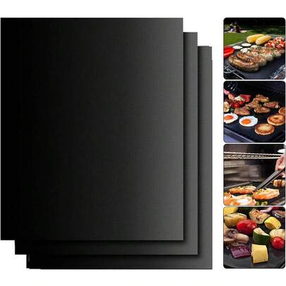 3pcs Large Oven Liners For Bottom Of Oven, 33x40 Cm Thick Heavy Duty Non Stick Oven Mats For Electric, Gas, Toaster,  Microwave Ovens And Grills,  Kitchen Accessories