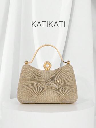 Bowknot.ELegant.RomanticirendsCrystalDecor Clutch Bag Suitable ForEvening Parties And Weddings, Can BeCarried By Hand Or Worn Over TheShoulder, Perfectly Matching With NewYears Outfit,Essential Weddingltems,Perfectly Matching With GraduationDress.Prom Dresses