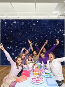 1 Stück Nachthimmels Stern Fotografie Hintergrund Weltall Sternenhimmel Party Banner 150 x 100 cm / 210 x 150 cm / 270 x 180 cm Neugeborenen Dusche Geburtstag Foto Hintergrund Innen Außen Hochzeit Dekorationsartikel