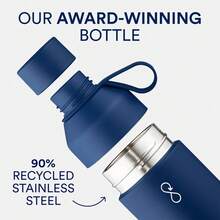 Stainless Steel Bottle - Reusable (Big 1L, Ocean Blue) - Ocean Blue - View 2