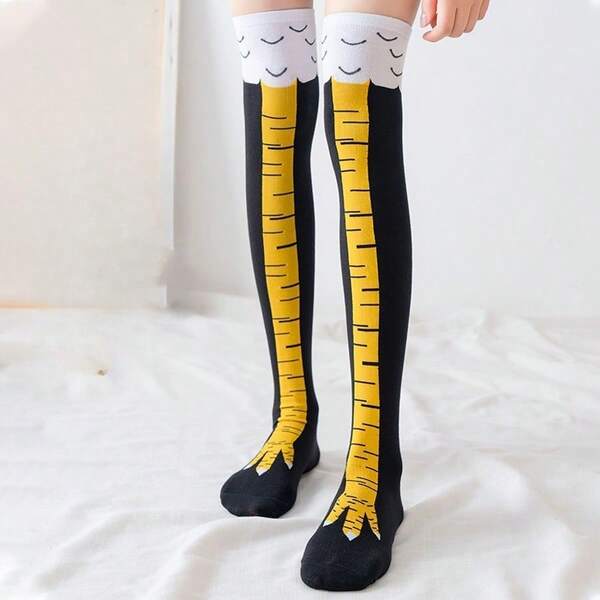 1 pieza/2 piezas Calcetines de pata de pollo para primavera y otoño, calcetines de pata de pollo de celebridad de internet, calcetines finos de garra de pollo para verano, calcetines largos y delgados para ejercicio y fitness