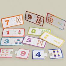 Cartes puzzle d'appariement de nombres, jeu de puzzle de cognition des nombres, jouets d'apprentissage de l'arithmétique familiale, cadeau d'anniversaire, cadeau de la Fête des enfants