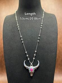 1 Set Fashion Retro Bohemian Style Zinc Alloy Flower/Lightning/Cow Head 3-Layer Pendant Necklace That Can Be Matched Freely, Flower Earrings Pendant, Suitable For Women/Girls To Match Daily Clothes, Party Accessories, Jewelry Gift For Family/Friends/Yourself