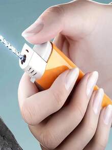 Realistic Hidden Water Gun Lighter - Red Flame Prank Tool With Secret Spray Function For April Fools' Day, Halloween, Office And Family Party Gag Gifts - Novelty Prank Gifts - Multicolor - View 2