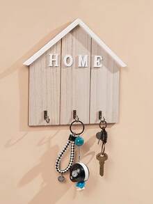 1 pieza Gancho de pared de estilo rústico minimalista hecho de madera sólida con diseño de gancho de metal, decoración de letras 3D "HOME" perfecta para entrada, sala de estar, dormitorio, cocina, pasillo, oficina en casa. Solución de almacenamiento moderno e industrial montado en la pared para pequeños artículos y accesorios, decoración funcional con estética bohemia y vintage. Gancho de pared versátil adecuado para uso hotelero, comercial, restaurante, bar, cafetería, diseño de interiores, exhibición de arte de pared, estante colgante - Multicolor - Ver 5